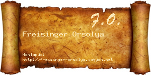 Freisinger Orsolya névjegykártya